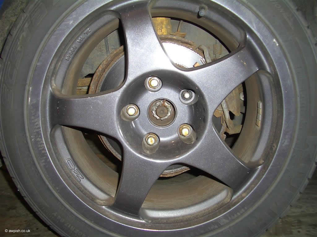  rear brake viewed through wheel