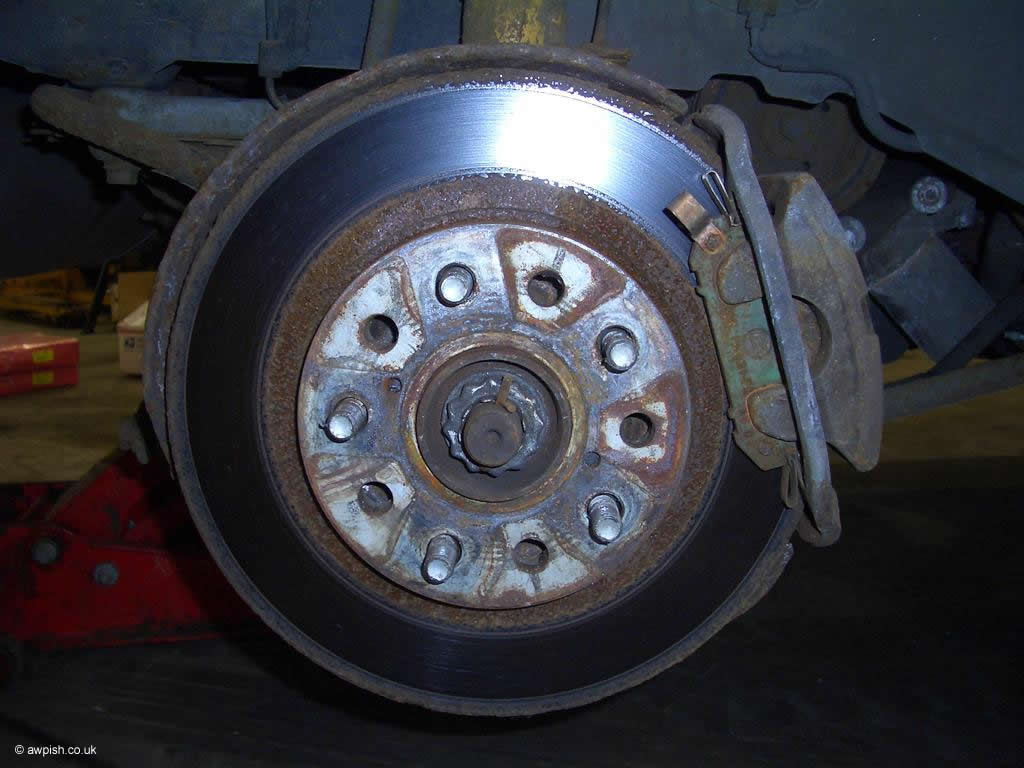 bare disc showing surface rust around centre